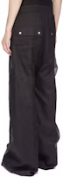 Shop RICK OWENS Lido 寬管透明休閒長褲 黑色棉質薄紗 男裝 RU01D3366OR-09