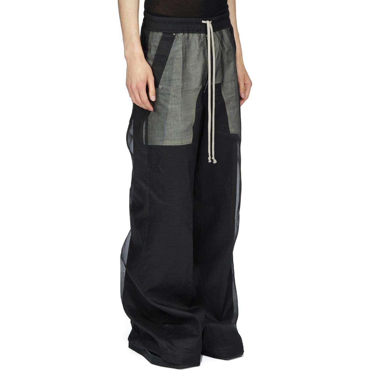 Purchase RICK OWENS Lido 寬管透明休閒長褲 黑色棉質薄紗 男裝 RU01D3366OR-09