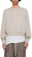 Rick Owens Loose Fit Crewneck Sweatshirt Pearl White Color RU01D3289BA-08 Rick Owens Loose Fit Crewneck Sweatshirt Pearl White Color RU01D3289BA-08