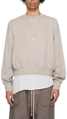 Rick Owens Loose Fit Crewneck Sweatshirt Pearl White Color RU01D3289BA-08 Buy Rick Owens Loose Fit Crewneck Sweatshirt Pearl White Color RU01D3289BA-08