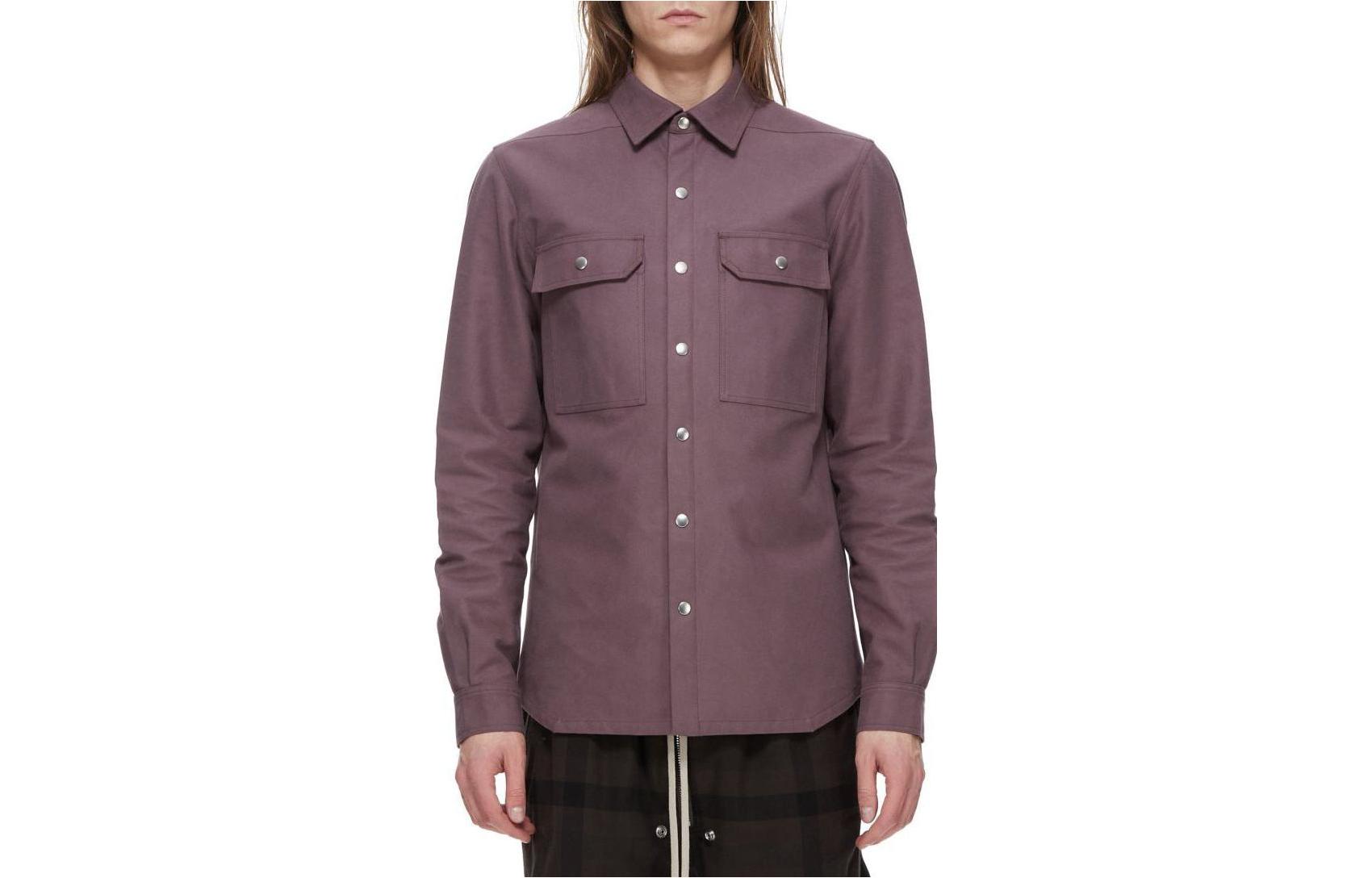 Rick Owens Luxor Amethyst Purple Heavy Moleskin Shirt Jacket FW23 Menswear RU02C7729MO-33