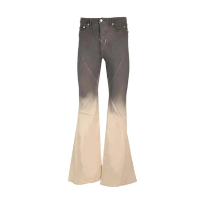Rick Owens Luxor Bias Bootcut Black Pearl Gradient Stretch Denim Pants FW23. RR02C7315SBEDE 19D