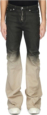 Rick Owens Luxor Bias Bootcut Seluar Denim Gradient Hitam Mutiara FW23. RR02C7315SBEDE 19D Sizing Rick Owens Luxor Bias Bootcut Seluar Denim Gradient Hitam Mutiara FW23. RR02C7315SBEDE 19D