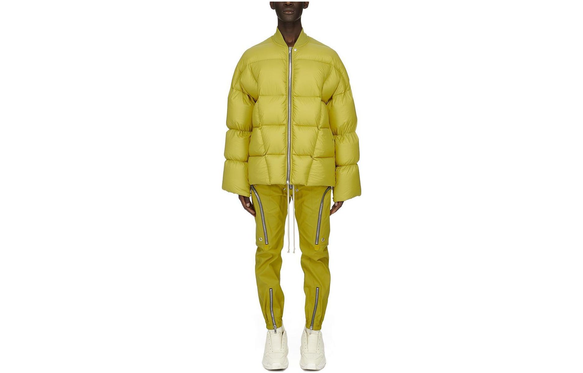 Rick Owens Luxor Flight Jacket Acid Yellow Loose-Fit Long-Sleeve Jacket RU02C7788NPD3-32