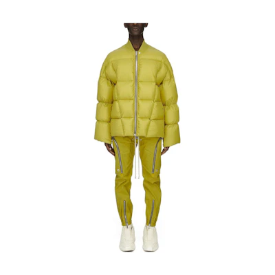 Rick Owens Luxor Flight Jacket Acid Yellow Loose-Fit Long-Sleeve Jacket RU02C7788NPD3-32