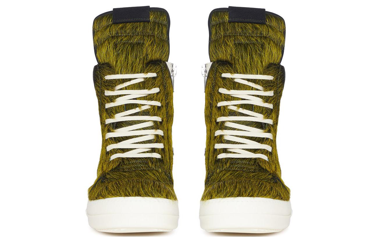 Lookbook Rick Owens Luxor Geobasket 'Acid Melange Pony' Kasut Lelaki Stylish RU02C7894-LHLCPO-5211