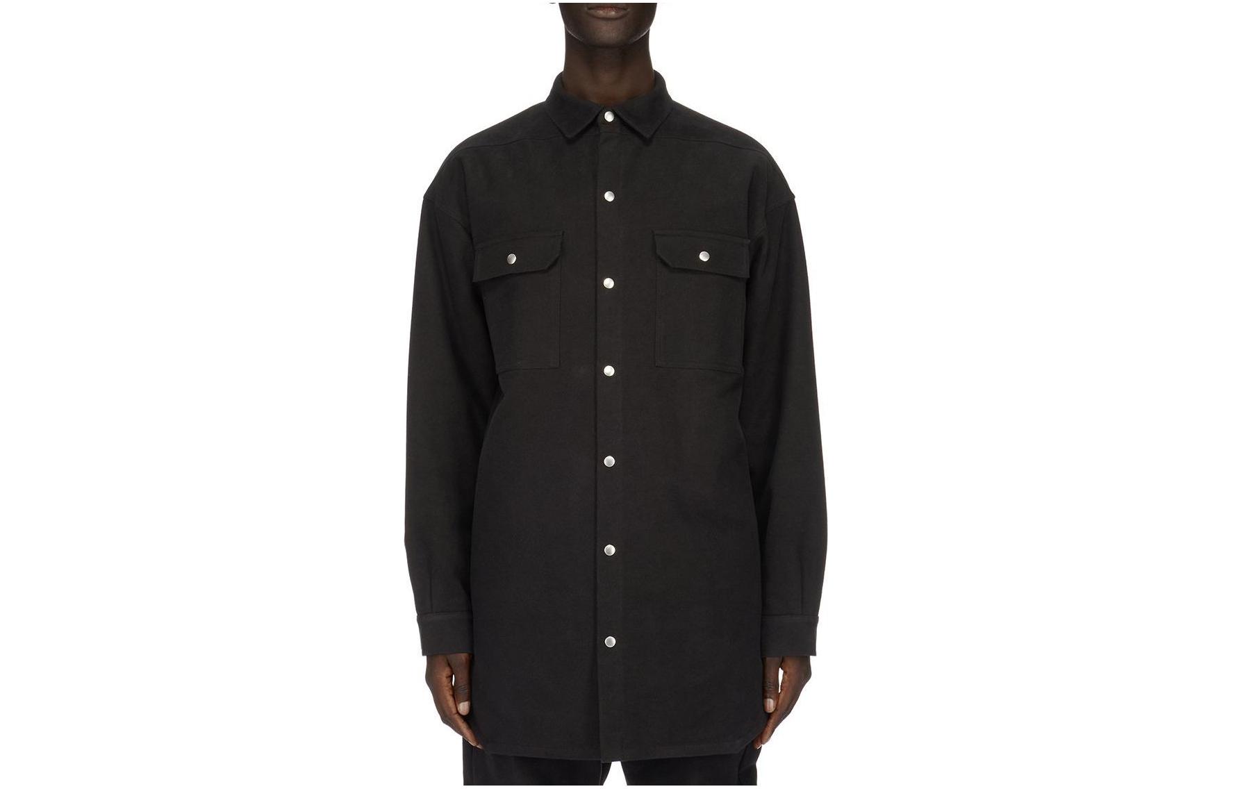 Rick Owens Luxor Oversized Jacket FW23 Black Collared Pocket Coat RU02C7728TB-09