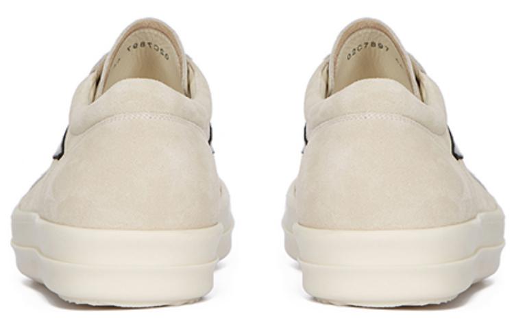 Shop Rick Owens FW23 LUXOR系列 頭層牛皮 圓頭系帶 低幫 板鞋 男款 奶白色