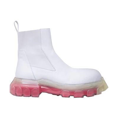 Rick Owens Mega Bozo Tractor Beetle 'Chalk White Red Clear Sole'