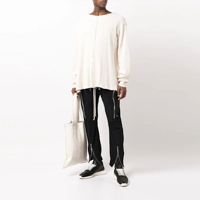 RICK OWENS Seluar Kargo Slim Fit Lelaki Multi-Poket dengan Zipper & Drawstring RU01B1377NBS-09 Lookbook RICK OWENS Seluar Kargo Slim Fit Lelaki Multi-Poket dengan Zipper & Drawstring RU01B1377NBS-09