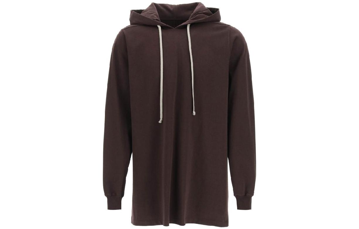Rick Owens Oversized Brown Solid Color Hoodie RU01B1285BA-64