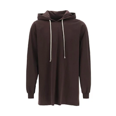 Rick Owens Oversized Brown Solid Color Hoodie RU01B1285BA-64