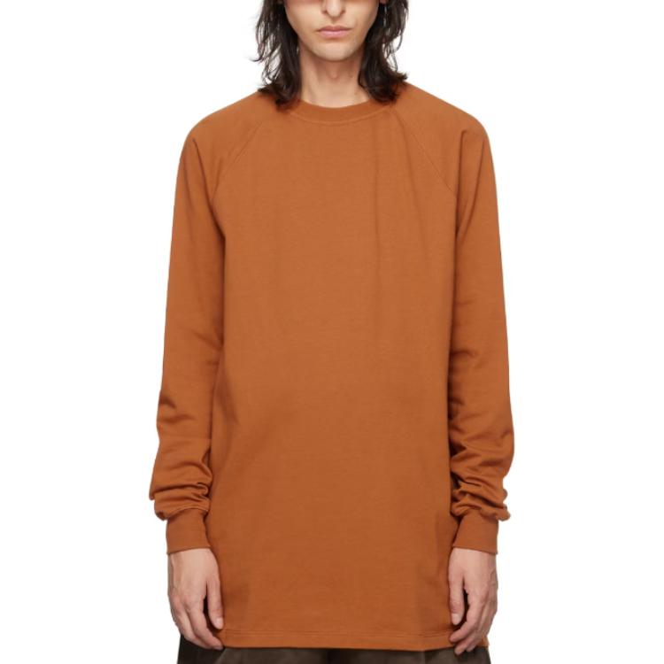 Rick Owens Oversized Orange Crewneck Long Sleeve Sweatshirt RU01D3280BA-53