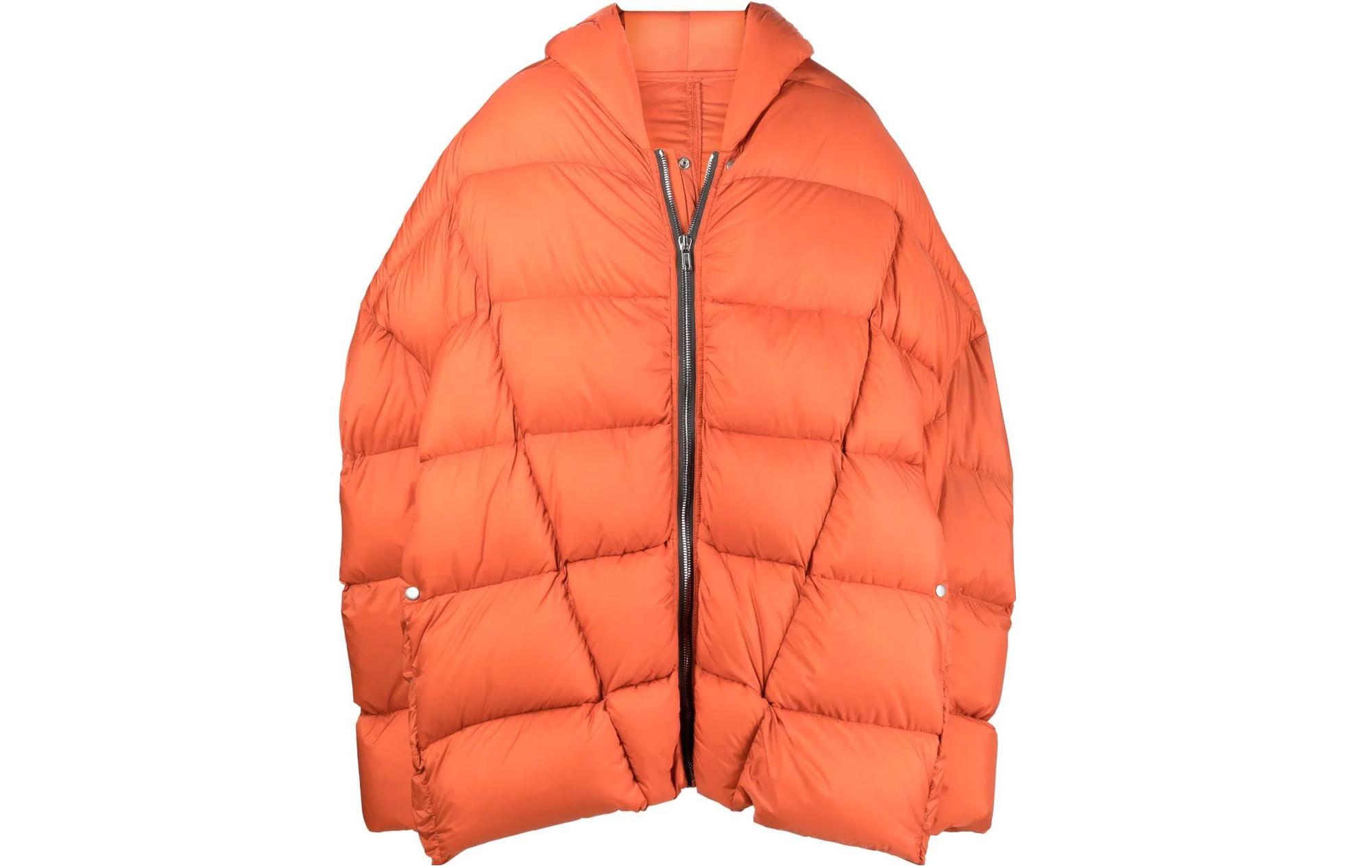 Rick Owens Oversized Orange Hoodie Zip-Up Jacket RU02B2796NZD4-53