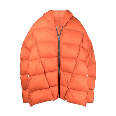 Rick Owens Oversized Orange Hoodie Zip-Up Jacket RU02B2796NZD4-53