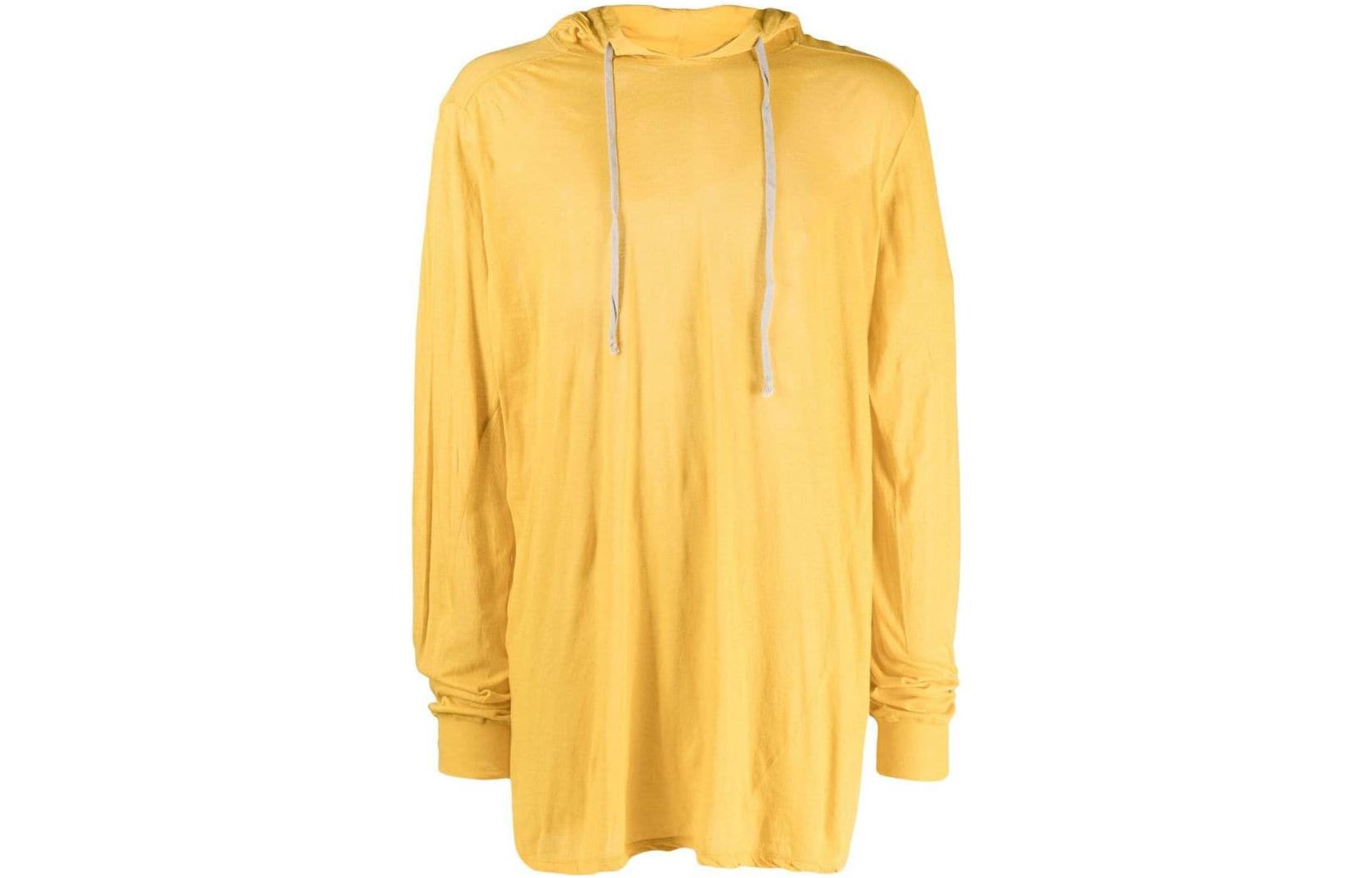 Rick Owens Oversized Solid Yellow Hoodie Pullover RU01C4285UC12