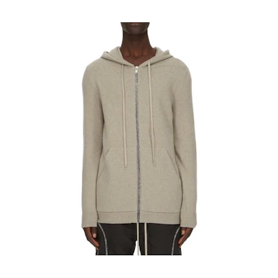 Rick Owens Pearl Knit Zip-Up Hoodie Long Sleeve Pullover RU02C7614WSBR-08