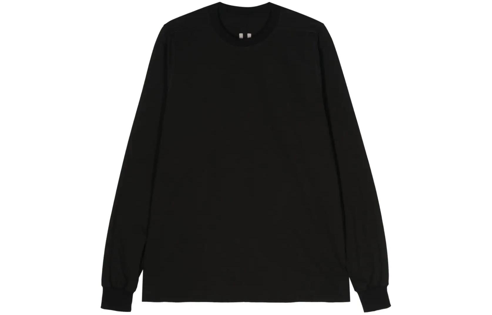 Rick Owens Plain Pullover Crewneck Long-Sleeve Sweatshirt Black RU01D3277BA-09