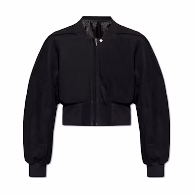 Rick Owens Plain V-Neck Zip Cropped Jacket Black RU01D3762LCK-09