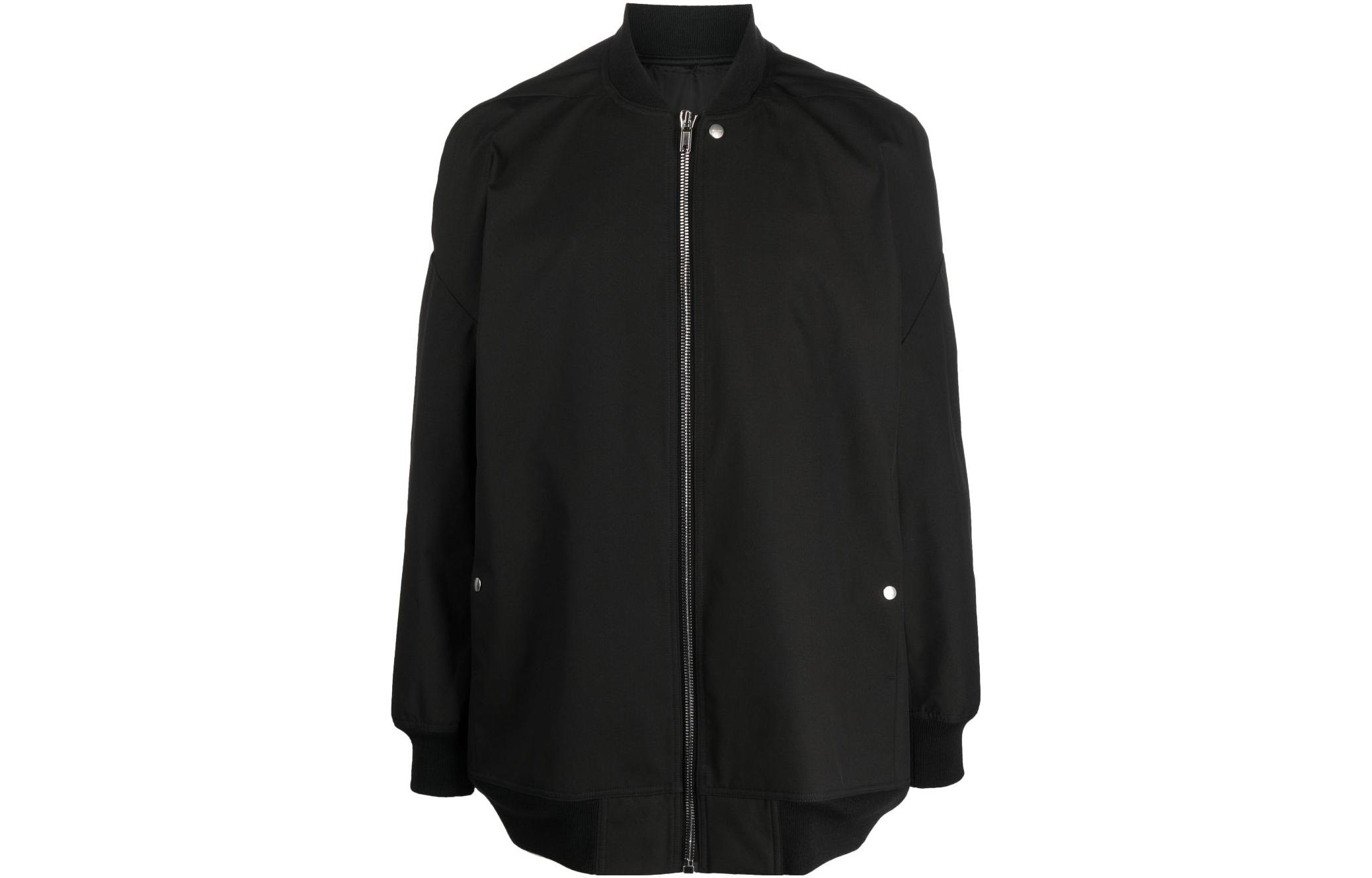 Rick Owens Plain Zip Ribbed Collar Jacket Men’s Licorice Black RU01C4795TF