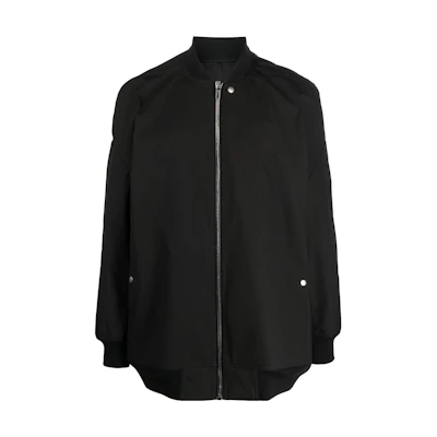 Rick Owens Plain Zip Ribbed Collar Jacket Men’s Licorice Black RU01C4795TF