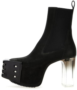 RICK OWENS 烤鞋厚底皮革鉚釘短筒切爾西靴 12 公分 男款 黑色 Buy RICK OWENS 烤鞋厚底皮革鉚釘短筒切爾西靴 12 公分 男款 黑色