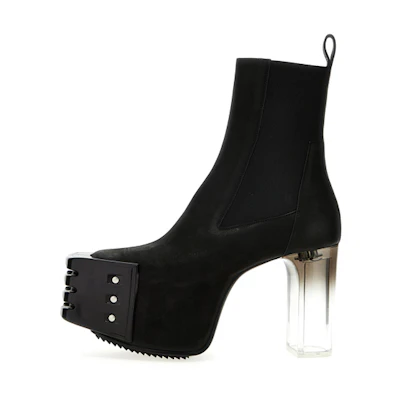 Rick Owens Platform 'Grilled Leather Studded Chelsea Boot Black'