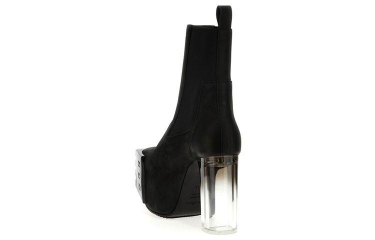 Shop Rick Owens Platform 'Grilled Leather Studded Chelsea Boot Black' RR01C4825LWNGDE9-990D