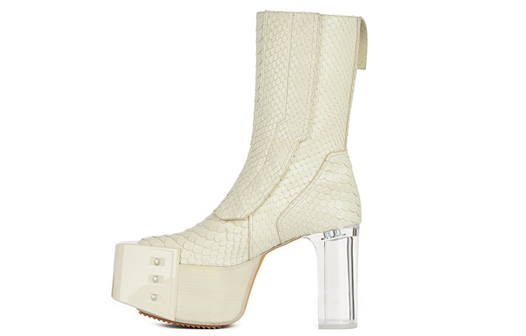 Rick Owens Platform High-Heel Ankle Boots 'White' RR01B1827LPY1BX-110
