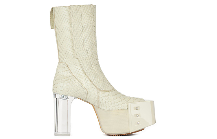 Order Rick Owens Platform High-Heel Ankle Boots 'White' RR01B1827LPY1BX-110