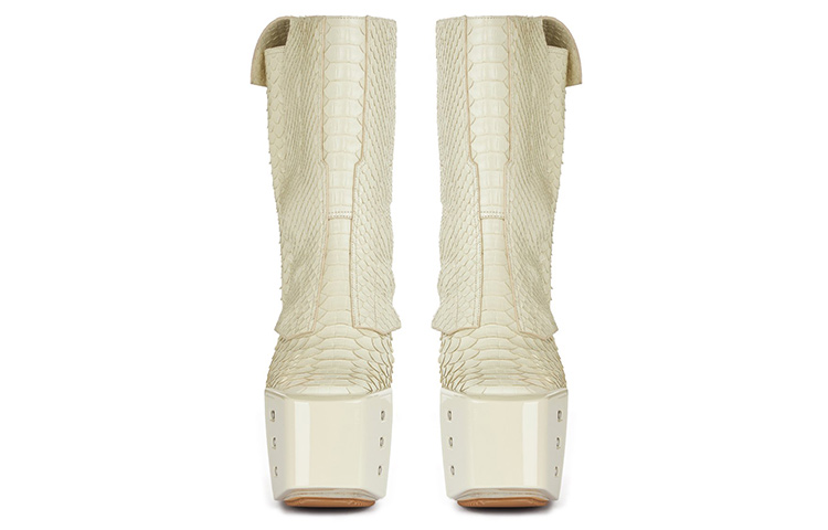 Lookbook Rick Owens Platform High-Heel Ankle Boots 'White' RR01B1827LPY1BX-110
