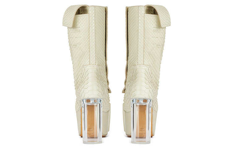 Shop Rick Owens Platform High-Heel Ankle Boots 'White' RR01B1827LPY1BX-110