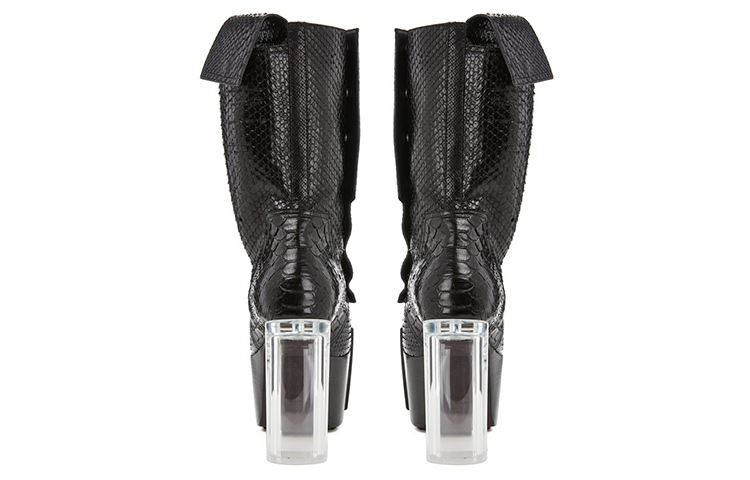 Shop Rick Owens Platform High-Heeled Ankle Boots 'Black' RR01B1827LPYBX-090