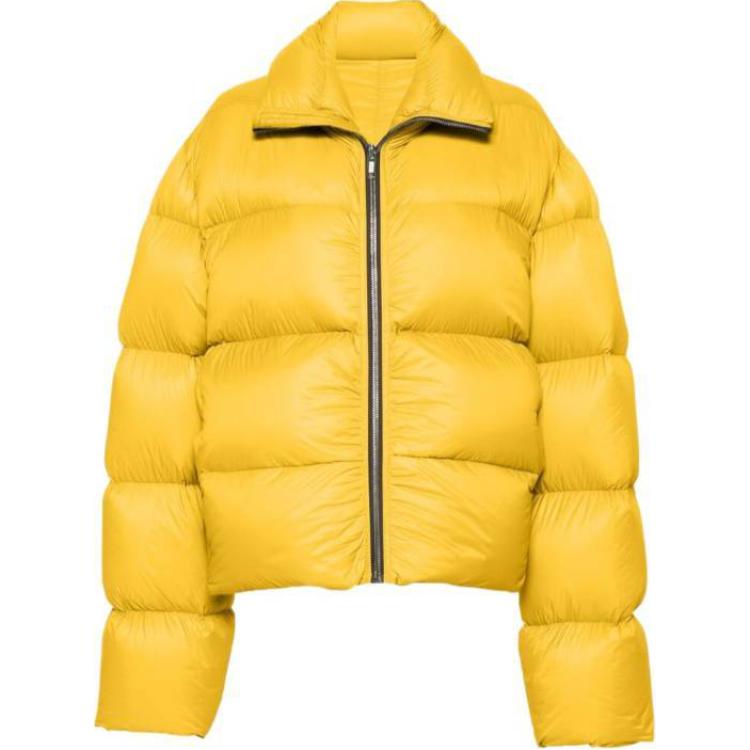 Rick Owens Quilted High Neck Zip-Up Jacket Yellow RU02D6745NPD3-12