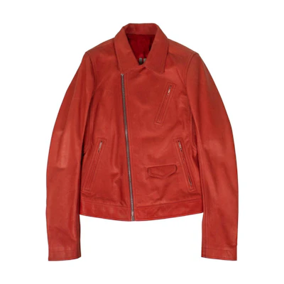 Rick Owens Red Solid Casual Collared Long Sleeve Jacket for Men RU19F4764LCW133