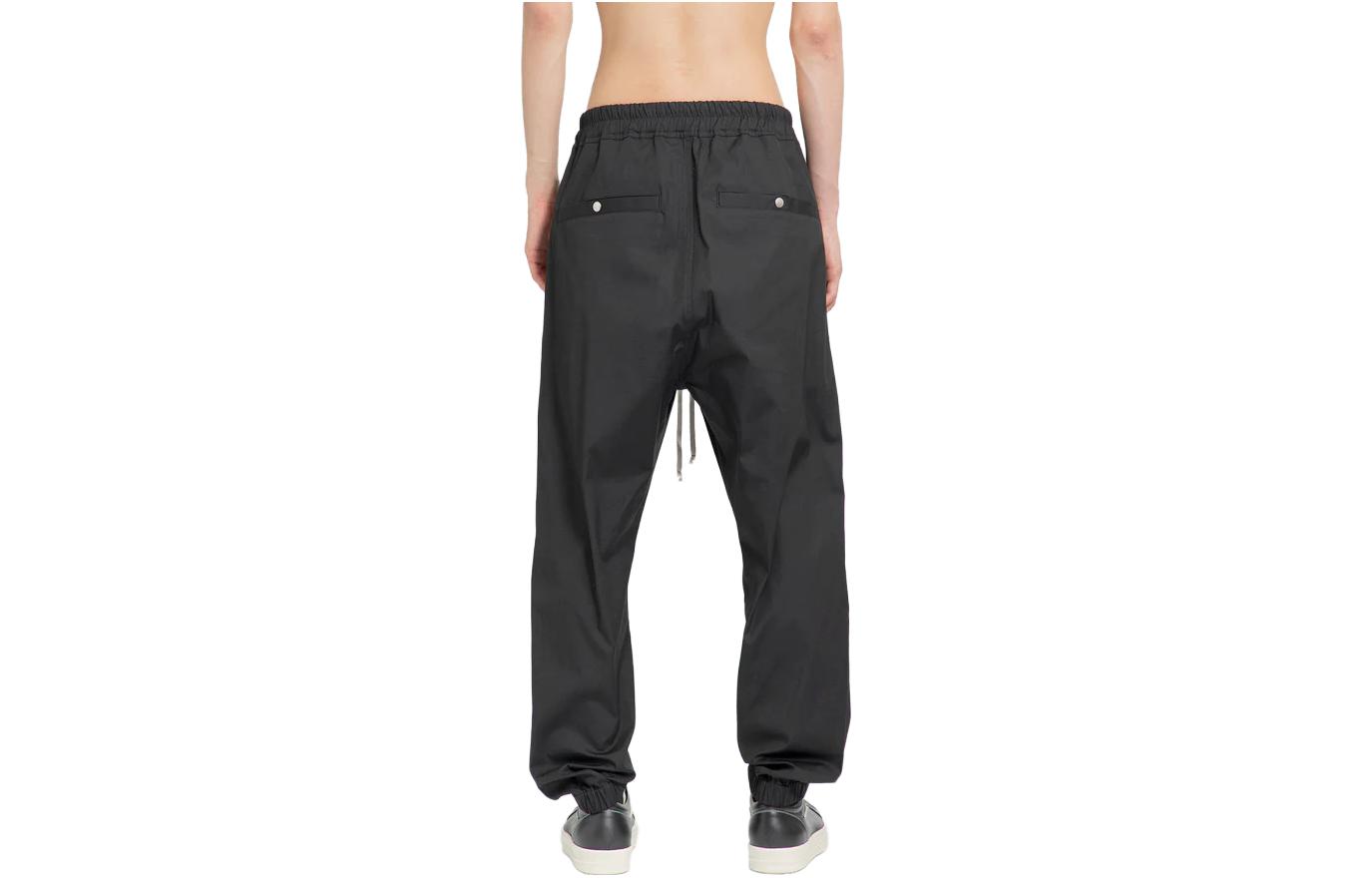 Lookbook Rick Owens RO 黑色寬鬆抽繩運動長褲 RU02C7370TE-09