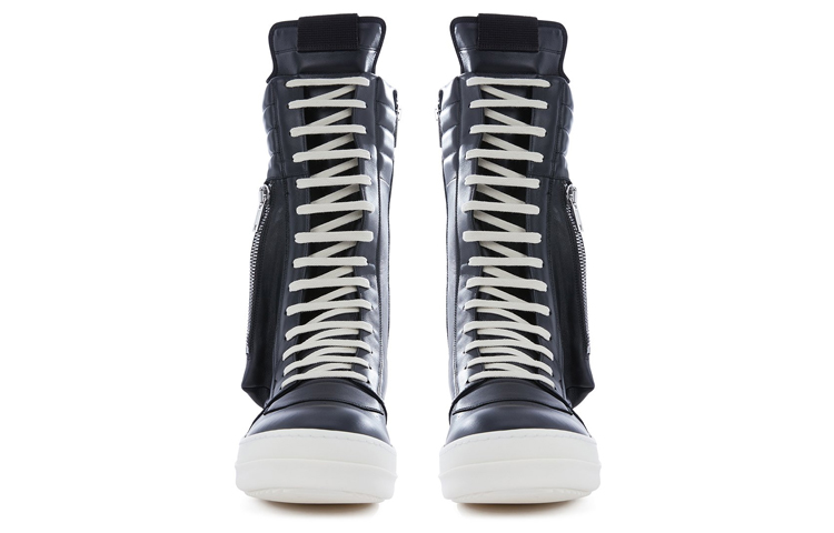 Lookbook RICK OWENS/RO 牛皮 半光澤裝飾 風格板鞋 黑色