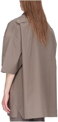 RICK OWENS RO Loose Fit Solid Short Sleeve Shirt Gray Brown. RU01D3298TE-34 Lookbook RICK OWENS RO Loose Fit Solid Short Sleeve Shirt Gray Brown. RU01D3298TE-34