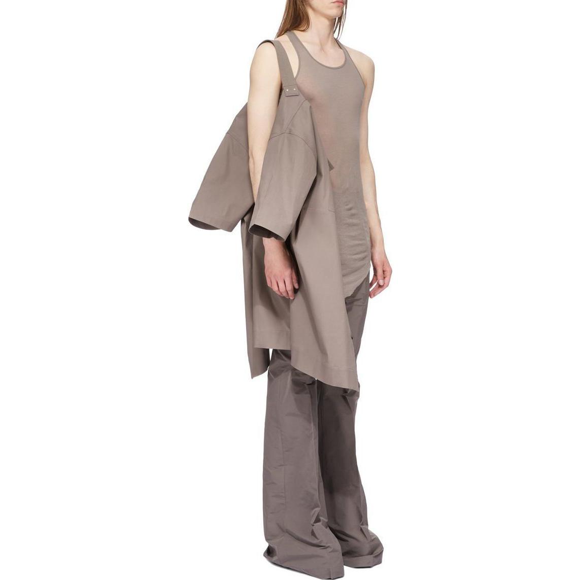 Purchase RICK OWENS RO  Loose Fit Solid Short Sleeve Shirt Gray Brown. RU01D3298TE-34