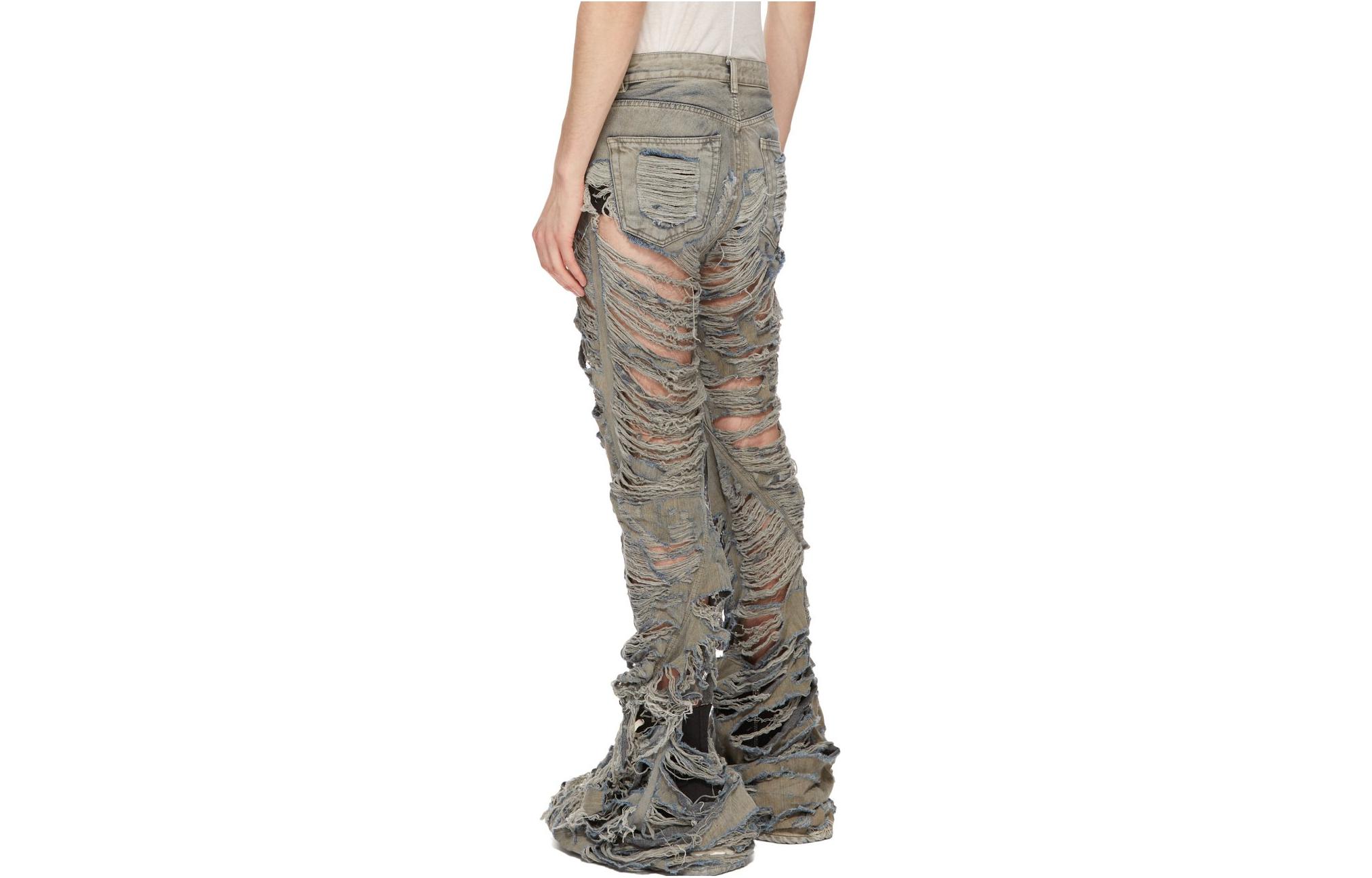 Lookbook RICK OWENS RO Jeans Potongan Boots Twill Warna Mineral. DU02C5352DMPSH-98