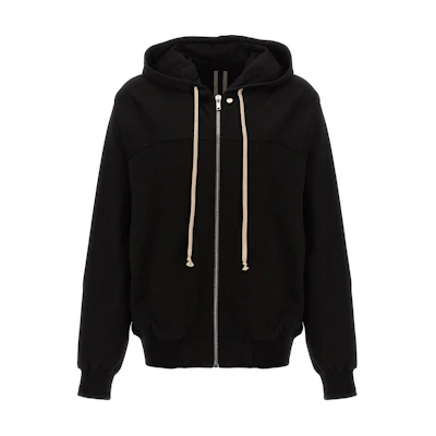 Rick Owens RO Black Loose-Fit Zip-Up Hoodie Jacket RU02D6241BA-09