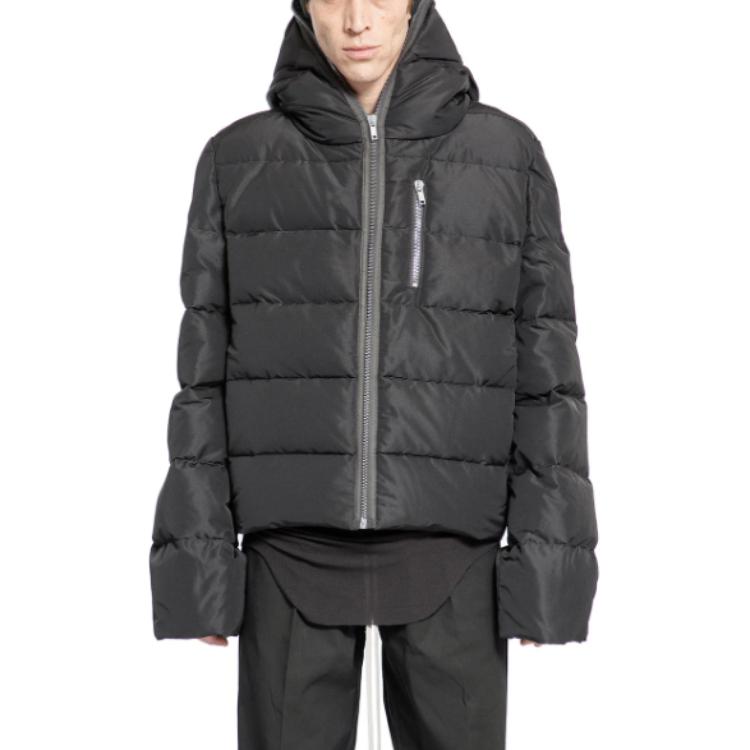 Rick Owens RO Black Zip-Up Hoodie Jacket RU02D6722FKD4-78