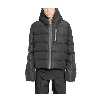 Rick Owens RO Black Zip-Up Hoodie Jacket RU02D6722FKD4-78