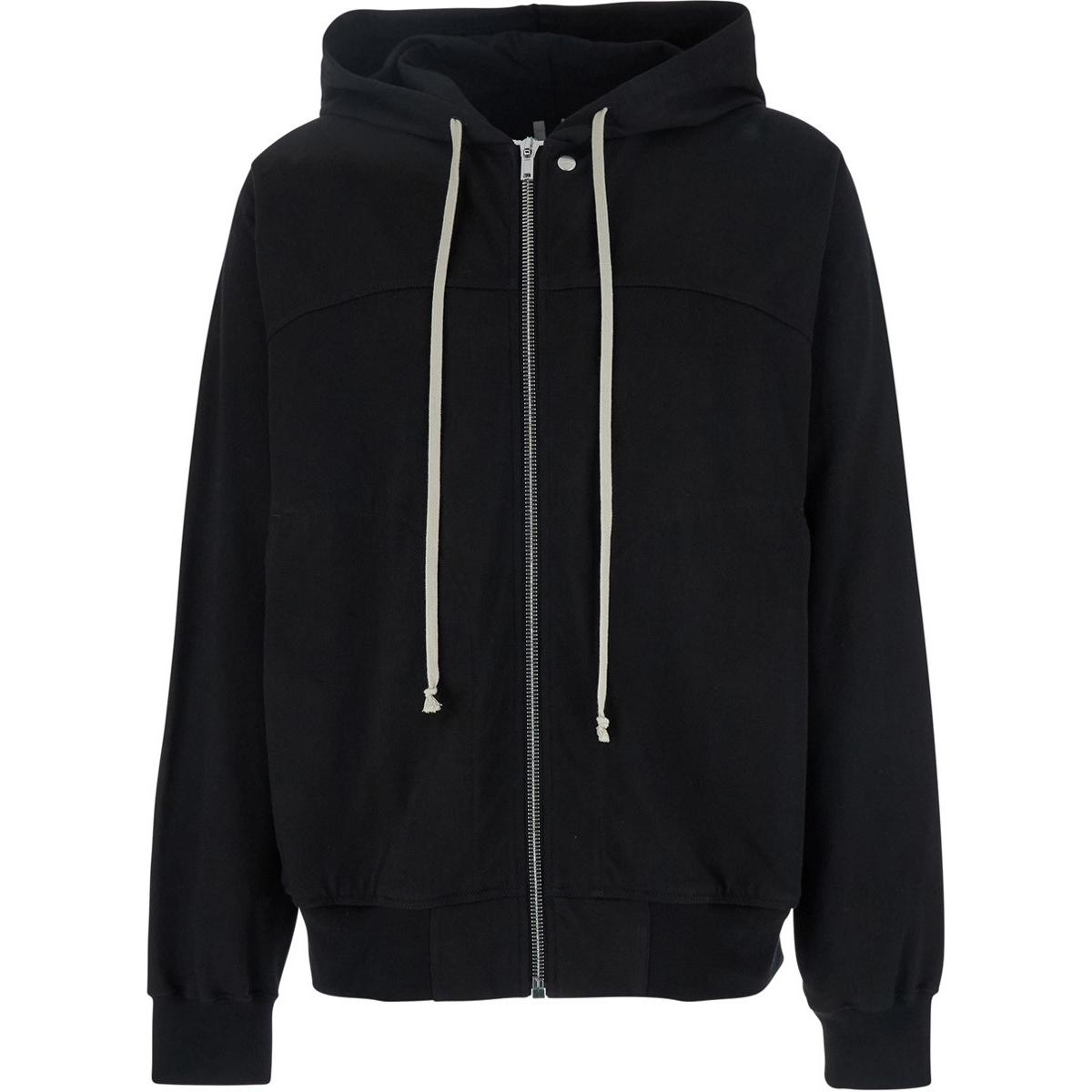 Rick Owens RO Black Zip-Up Hoodie Long Sleeve Jacket RU01E5241BA-09