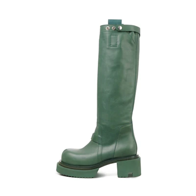 Rick Owens RO Bogun High 'Waxed Matte Green Leather'