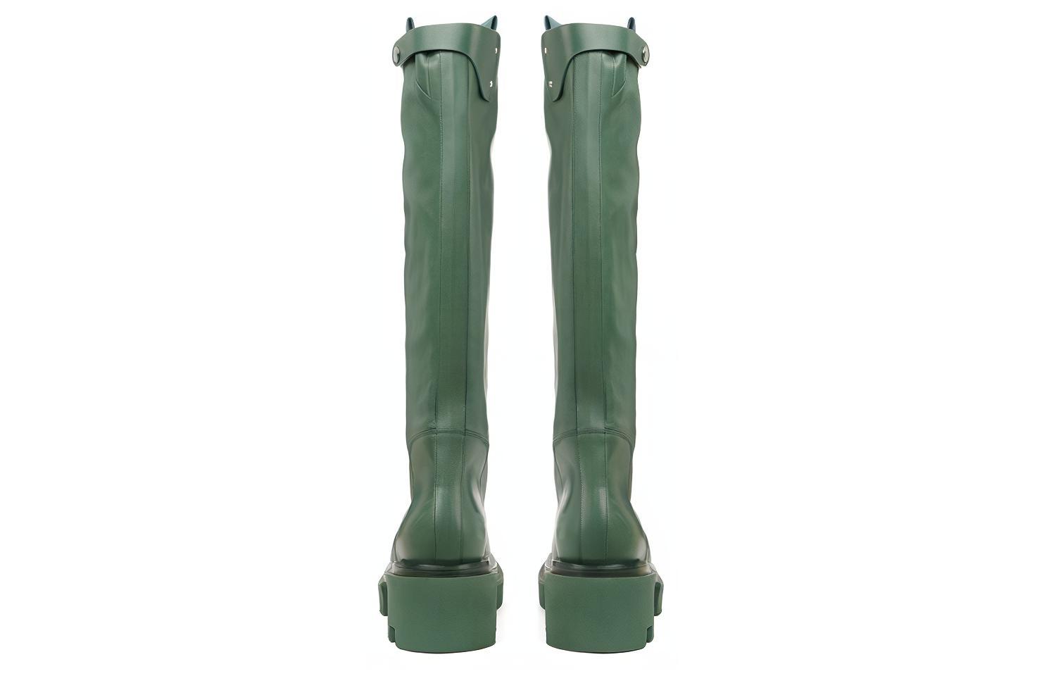 Rick Owens RO Bogun High 'Waxed Matte Green Leather' 圖 4