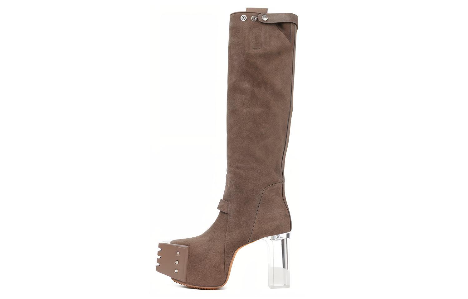 Rick Owens RO Creta High 'Grey Velvet' RU02B2827LCCGR-34340