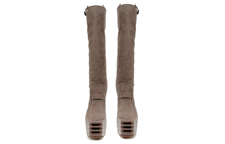 Rick Owens RO Creta High 'Grey Velvet' 圖 3