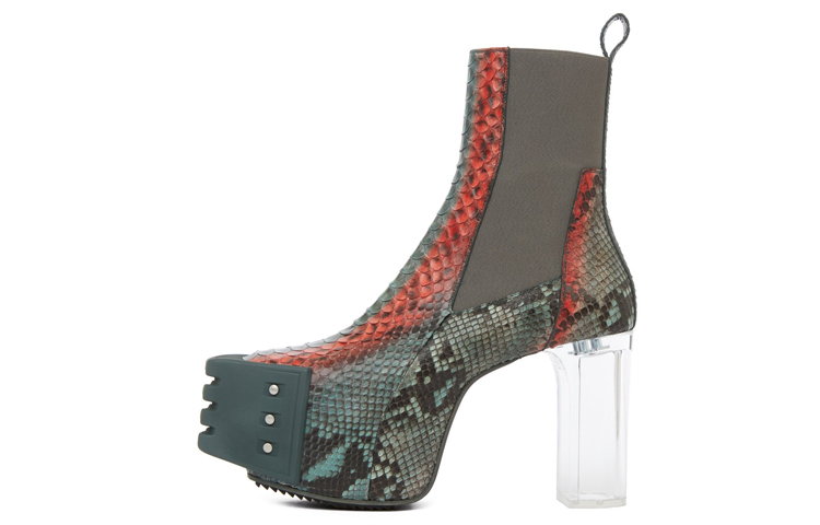 Rick Owens RO Elastic Side Panel Chelsea Boot 'Blue Green Python'