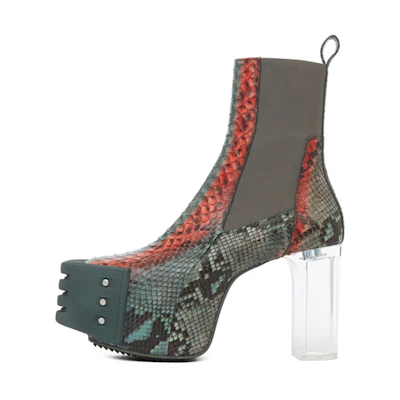 Rick Owens RO Elastic Side Panel Chelsea Boot 'Blue Green Python'